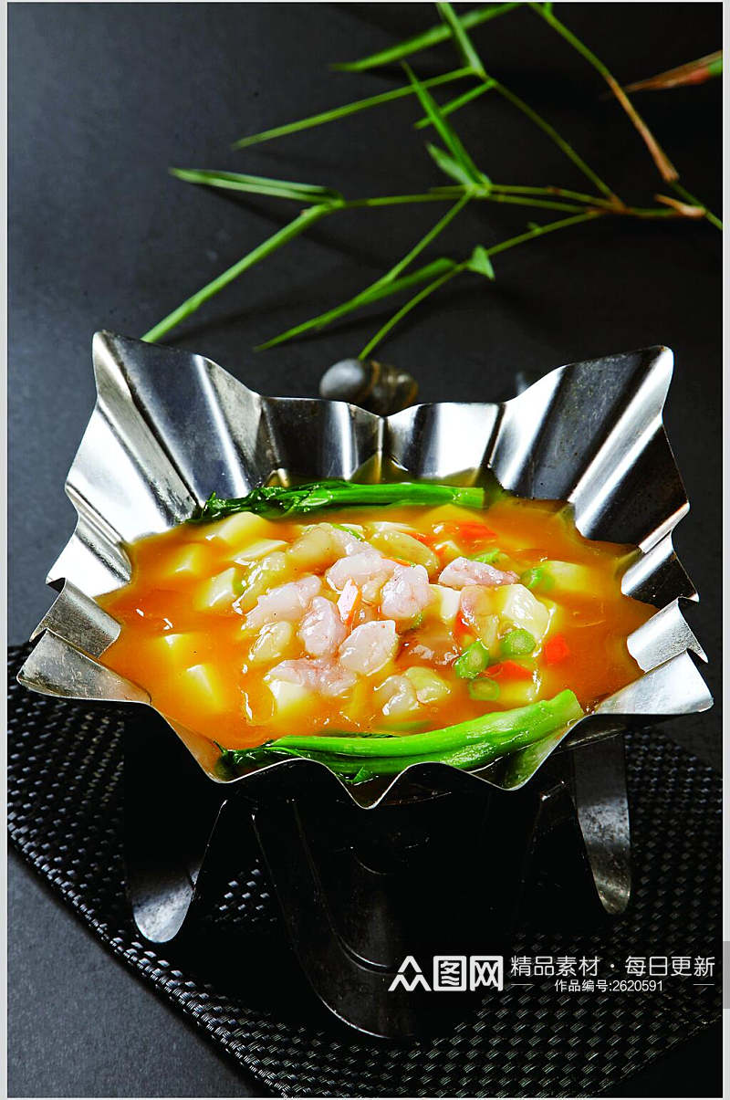 海棠鲜虾滑豆腐食物高清图片素材