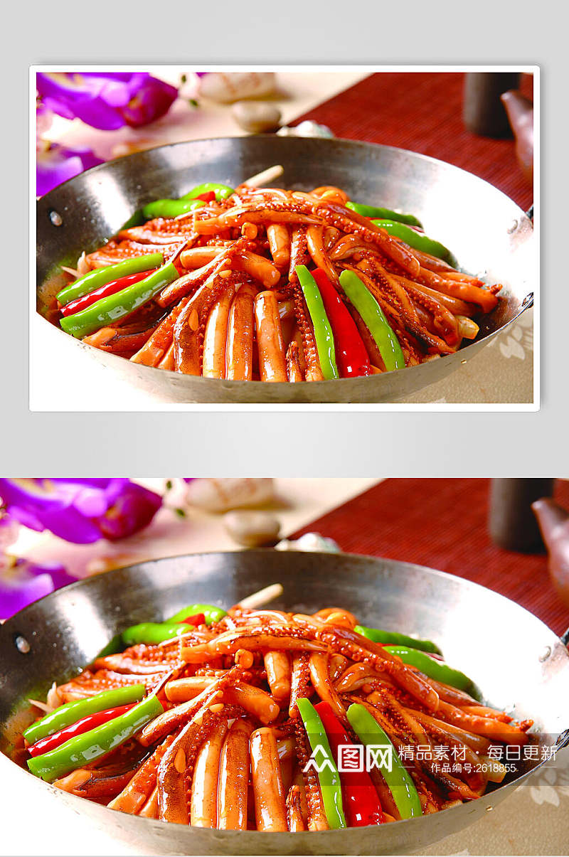 干锅鱿鱼须食物摄影图片素材