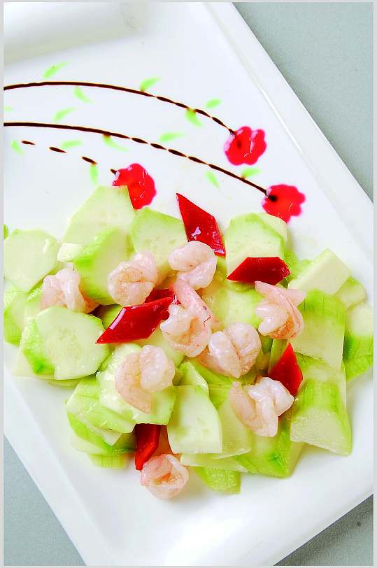 虾仁滑炒西葫芦餐饮食品图片
