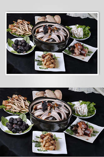野菌龙凤煲餐饮食品图片