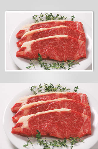 新鲜精选美食鲜肉食品肉片摄影图