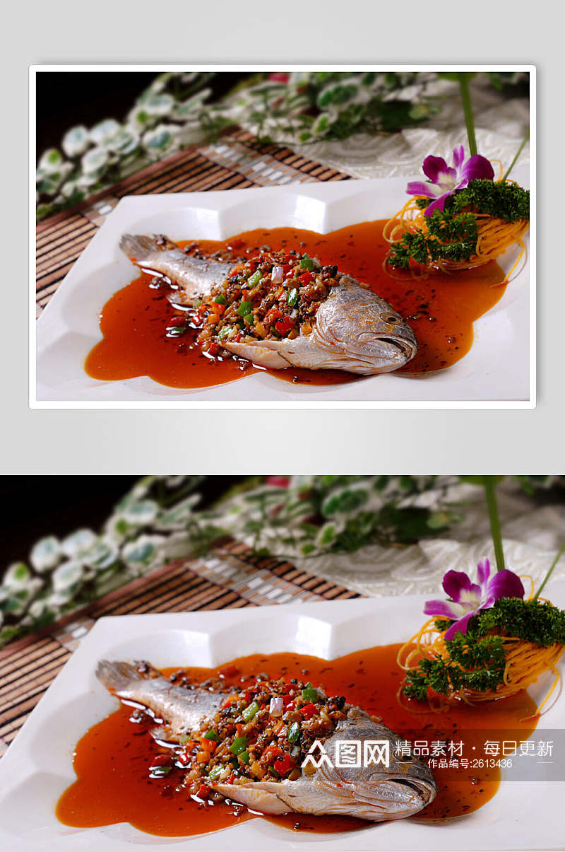 河脆臊黄花鱼餐饮摄影图片素材