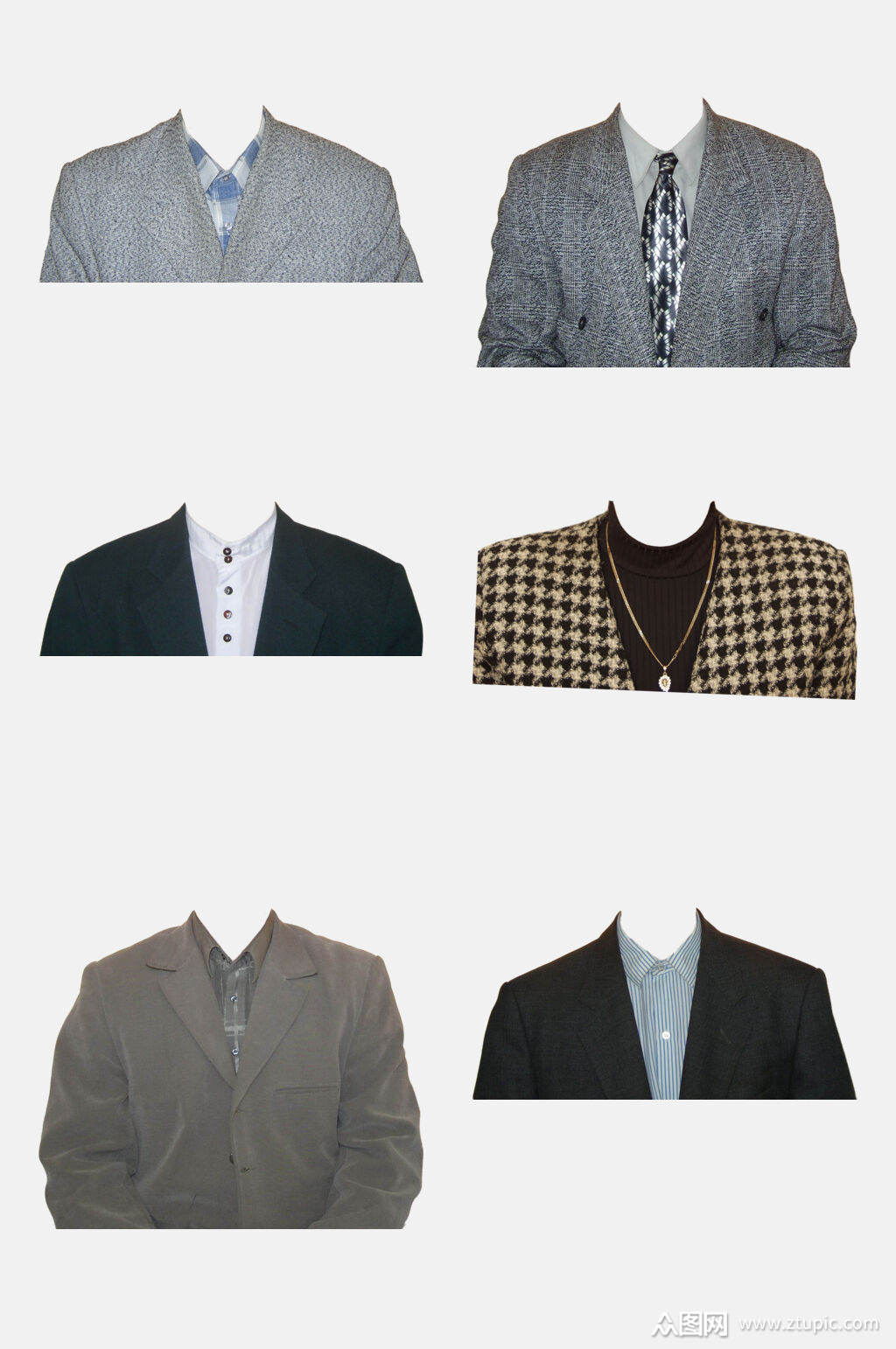 精致证件照半身照换装免抠素材