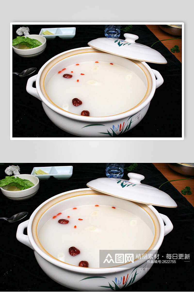 鲜香美味莲子粥食品摄影图片素材