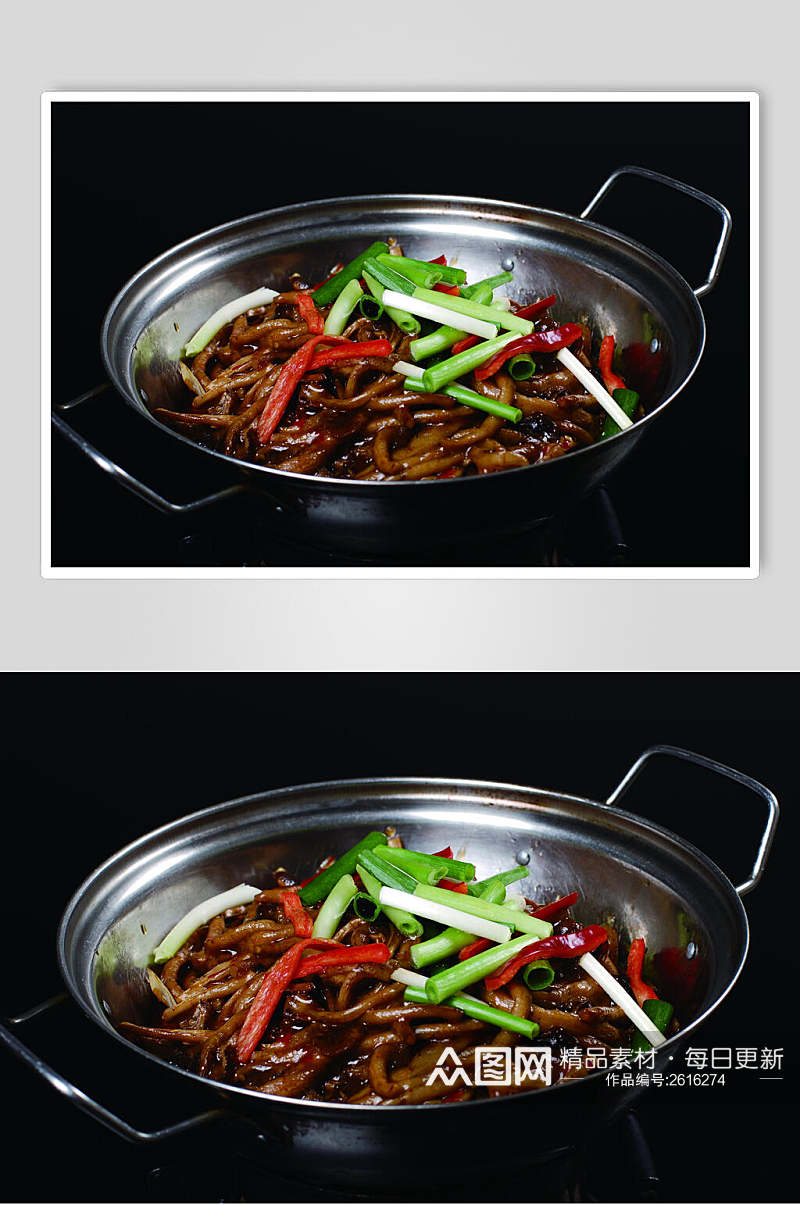 秘制干锅茶树菇食物图片素材