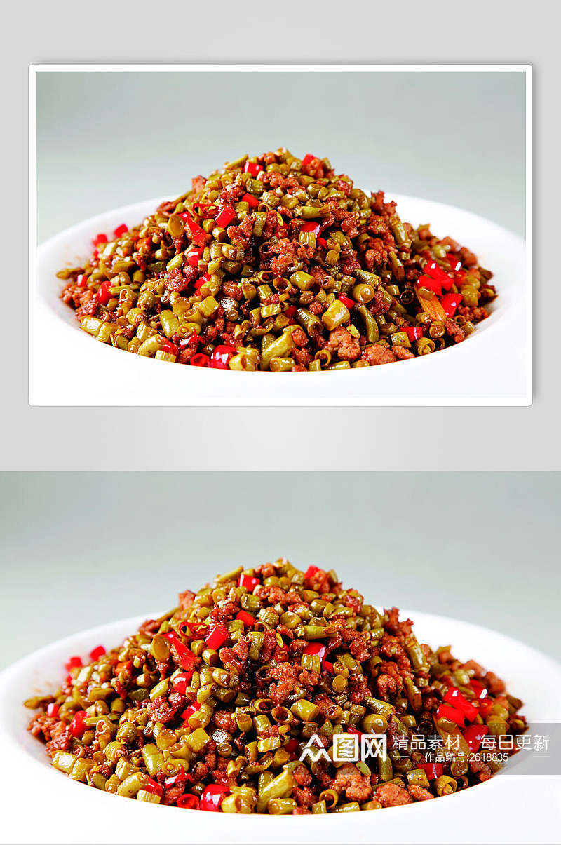 酸豆角肉沫食物高清图片素材