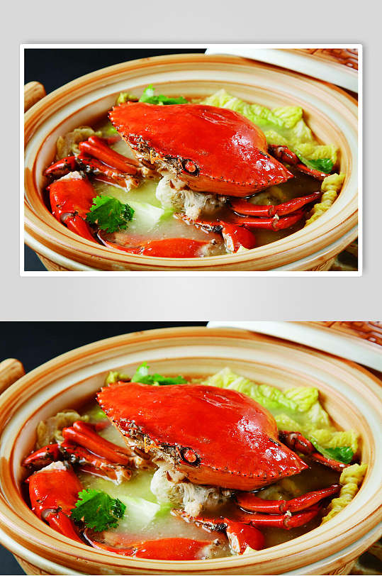 高山娃娃菜锔膏蟹食品摄影图片