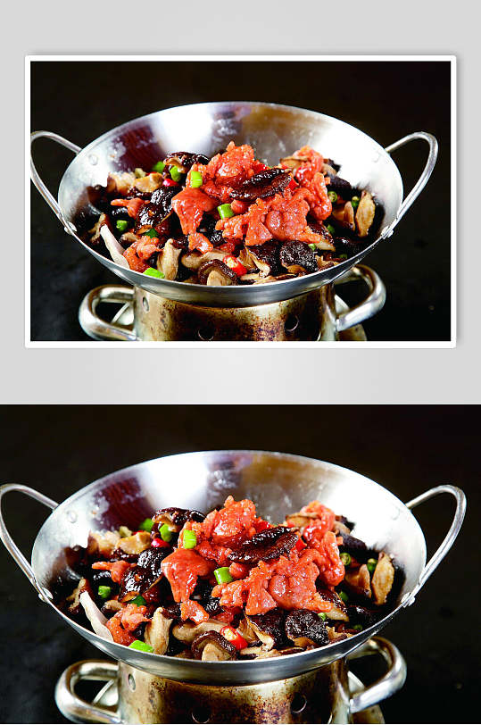 干锅鲜菇牛柳餐饮食品图片