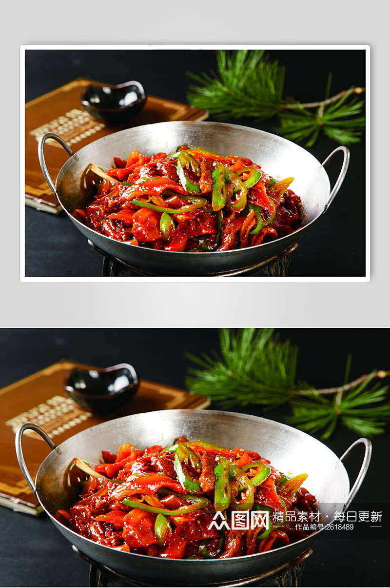 鲜香干锅带皮牛肉食物高清图片素材