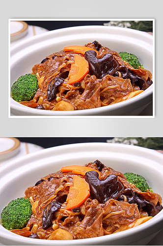 金针菇肥牛煲餐饮食品图片