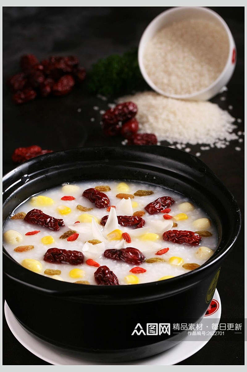 新鲜美味红枣粥食品摄影图片素材