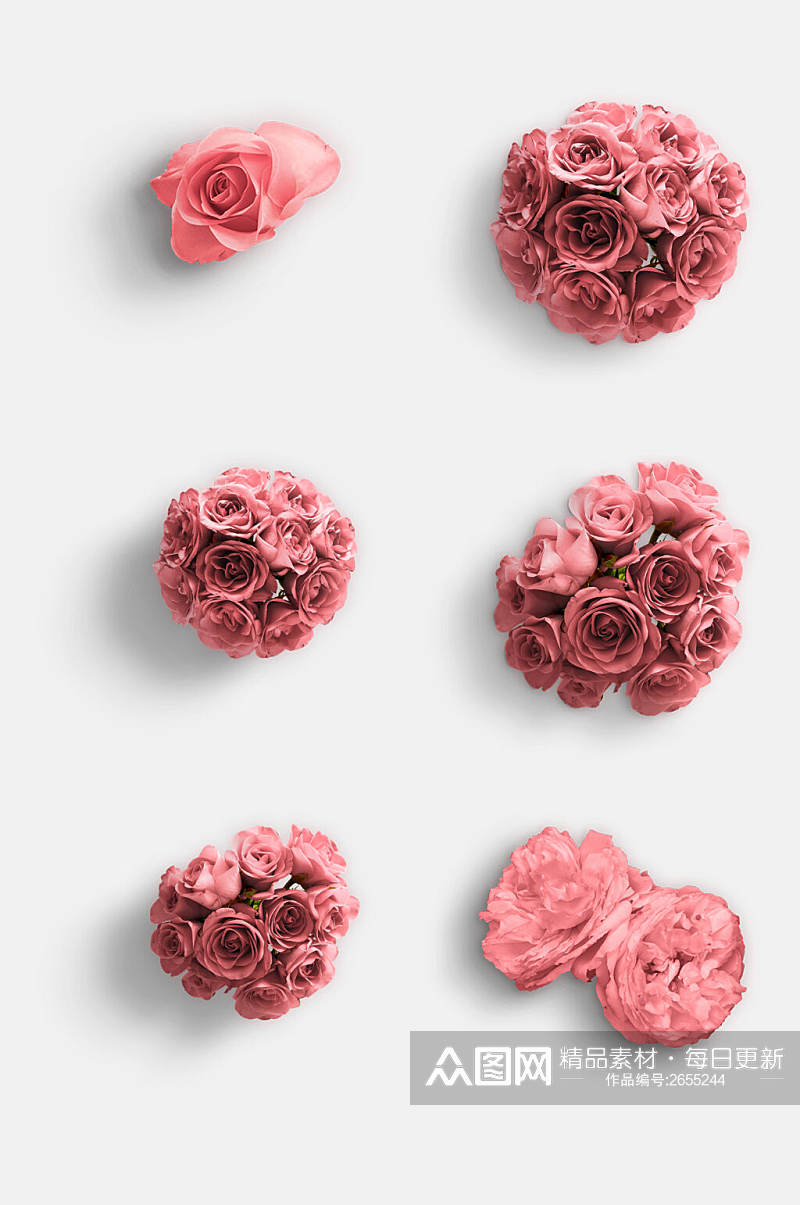 粉色花束花朵玫瑰花免抠元素素材