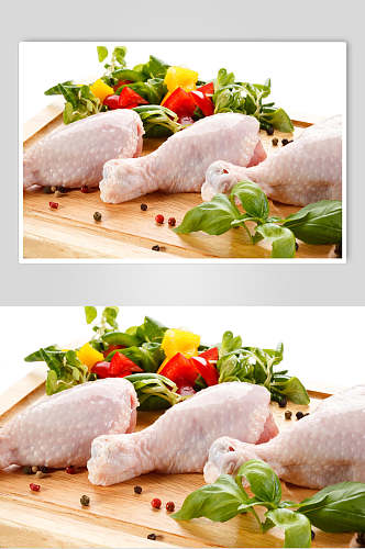 新鲜食品鸡肉鸡腿摄影图