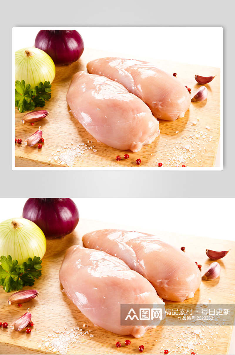 进口品质鸡胸肉鸡肉鸡腿摄影图素材