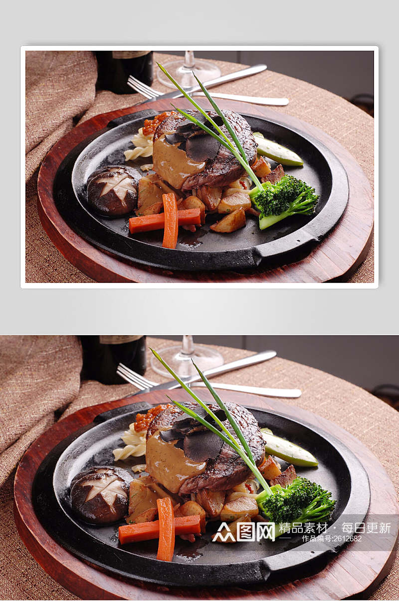 牛排野菌牛排食品高清图片素材
