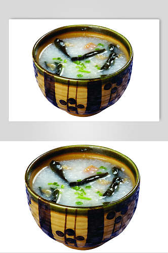 干贝海带粥食品摄影图片