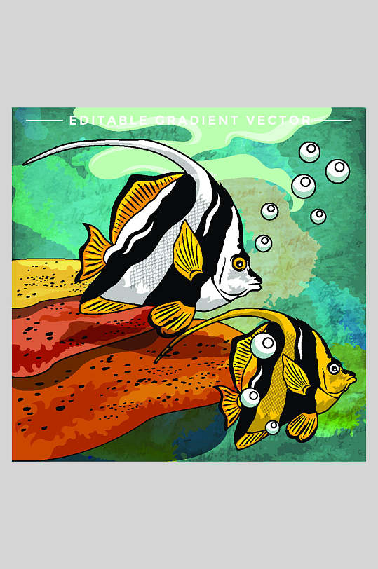 海洋生物创意插画图片-海洋生物创意插画素材下载-众图网