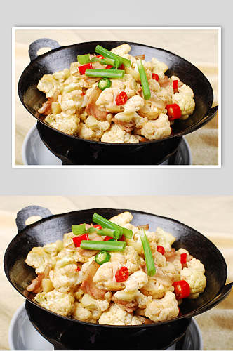 素菜干锅菜花食物图片