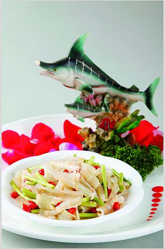 精品泡椒红鱼肚食物摄影图片