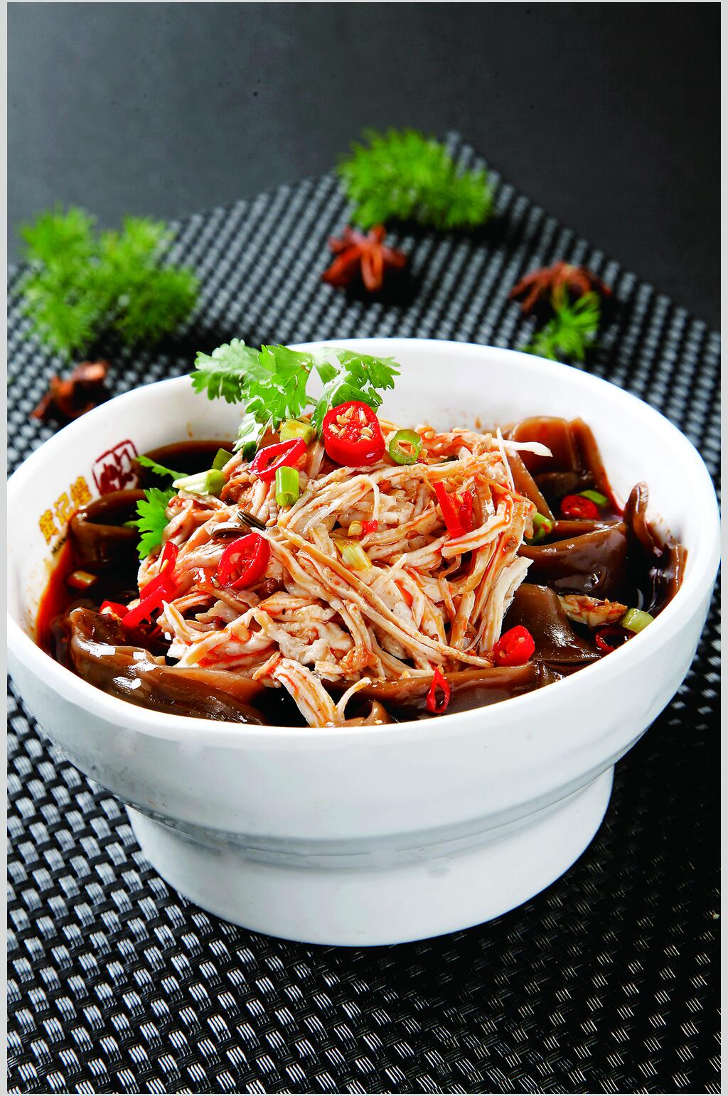 鸡丝蕨根粉食物摄影图片素材