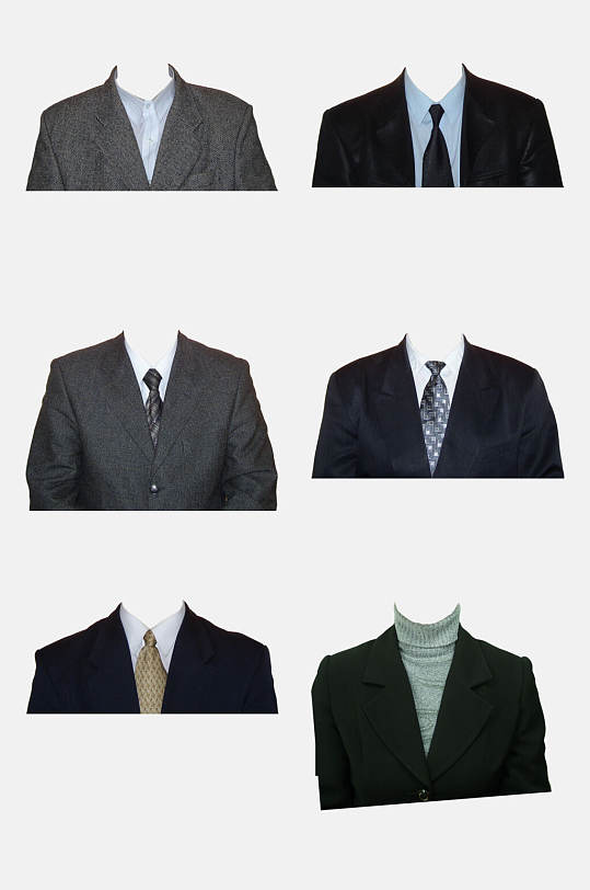 商务风证件照半身照换装免抠素材