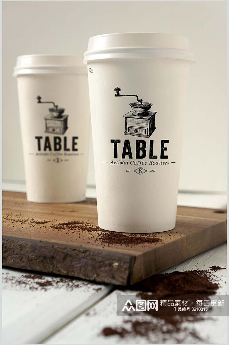 创意粉末咖啡杯包装样机素材