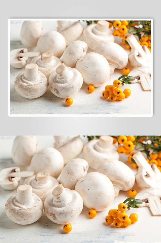精选白色蘑菇香菇餐饮食物图片