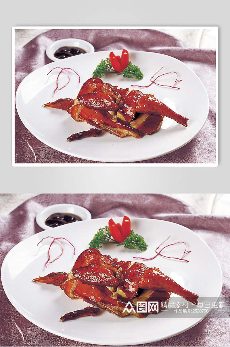 招牌烤鸡卤菜冷拼食品摄影图片素材