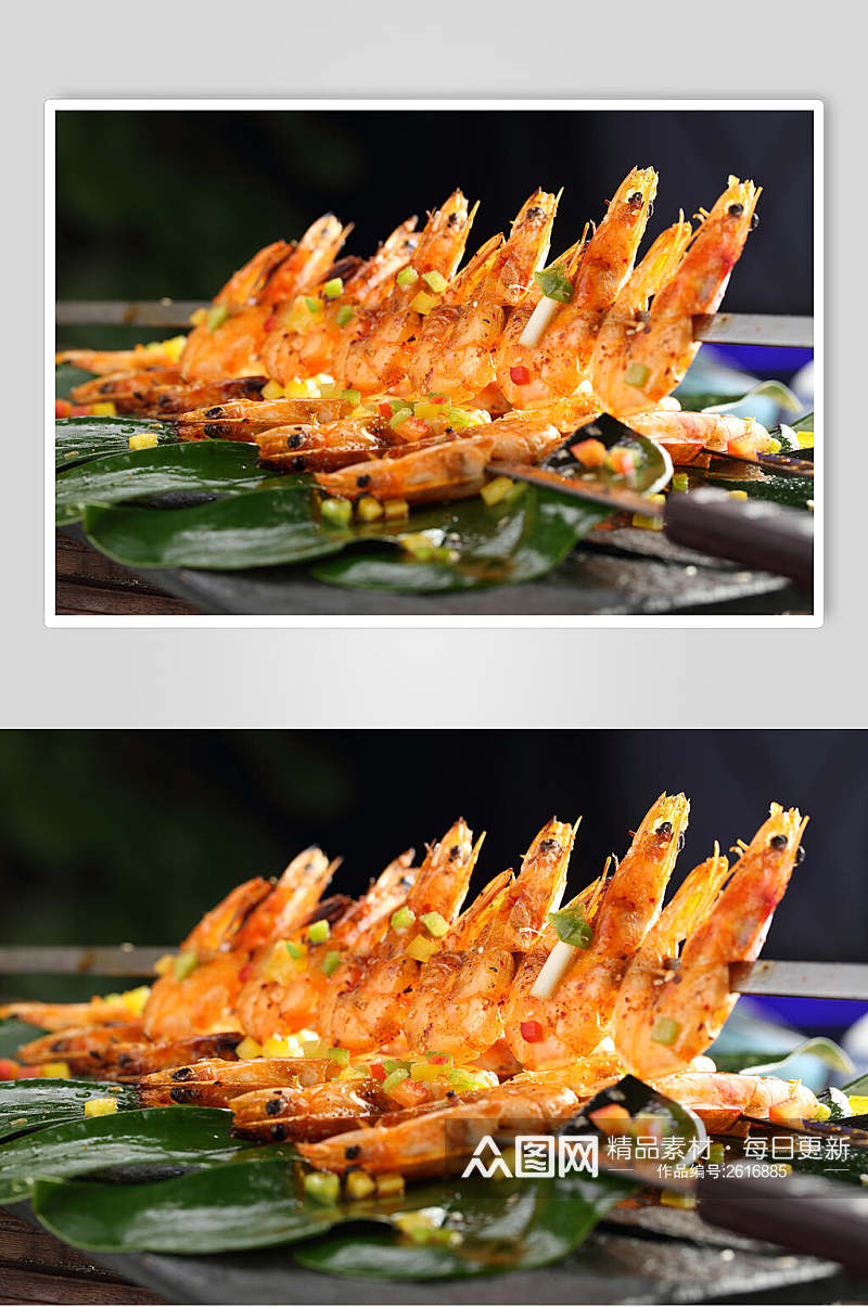 宝剑大串虾餐饮摄影图片素材