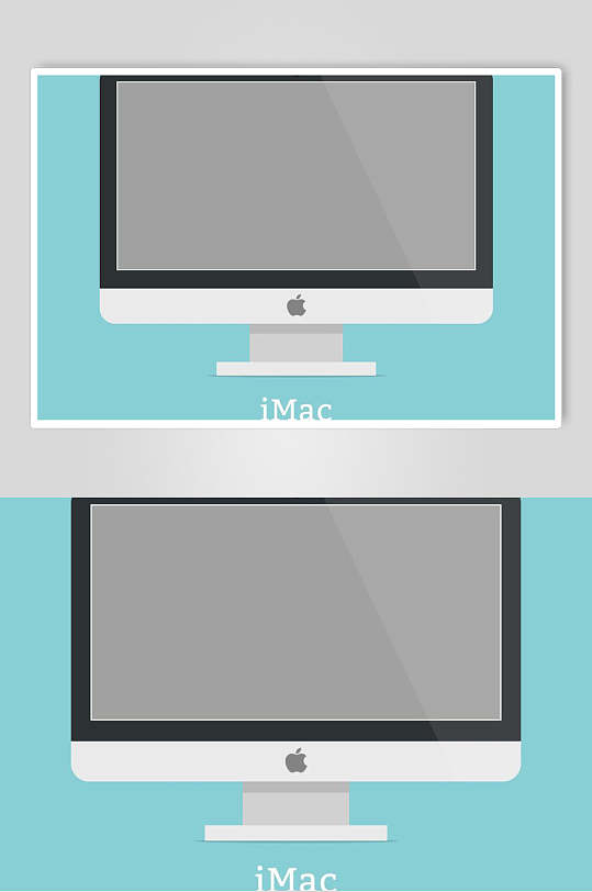 简约时尚洋气蓝台式电脑显示器样机
