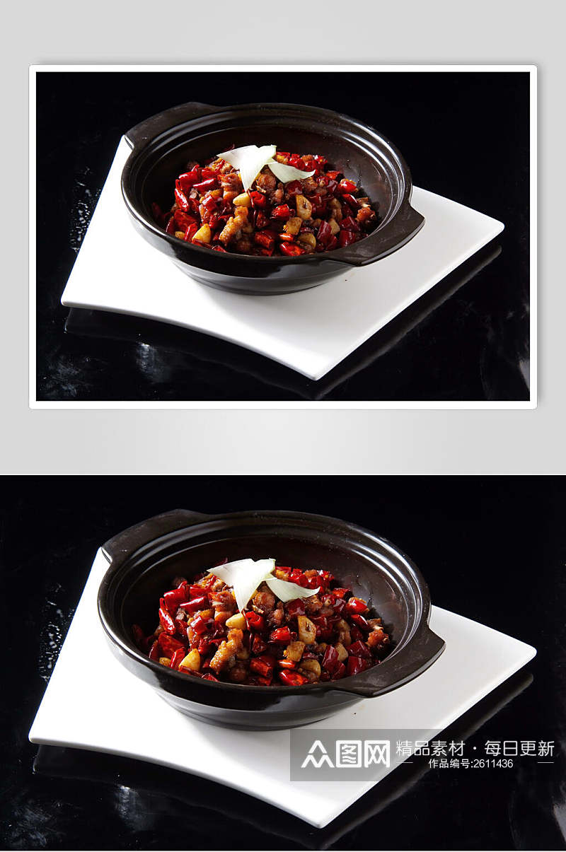红焖雨花鸡食品摄影图片素材