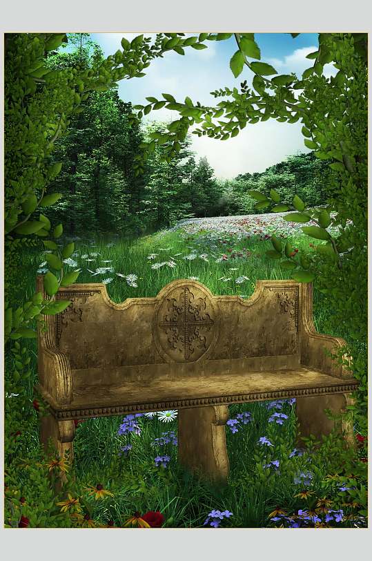 创意动漫唯美迷幻森林图片