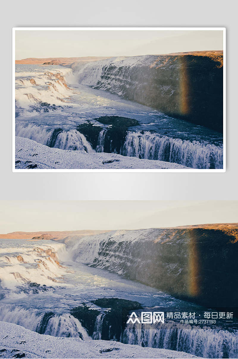 冰川瀑布海滩海水户外风景图片素材