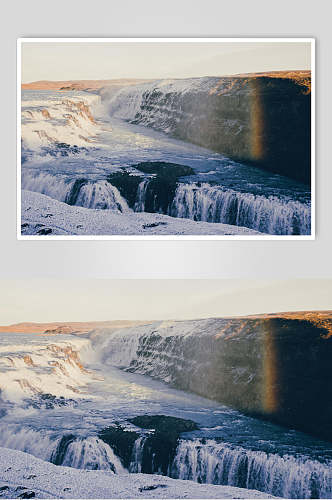 冰川瀑布海滩海水户外风景图片