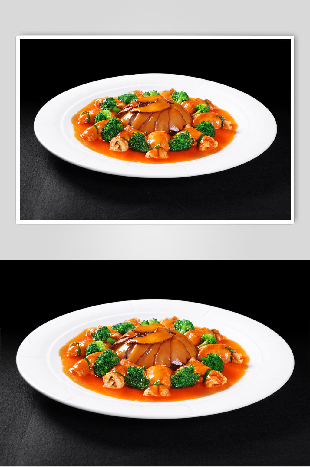 口袋豆腐扒白灵菇食物高清图片素材