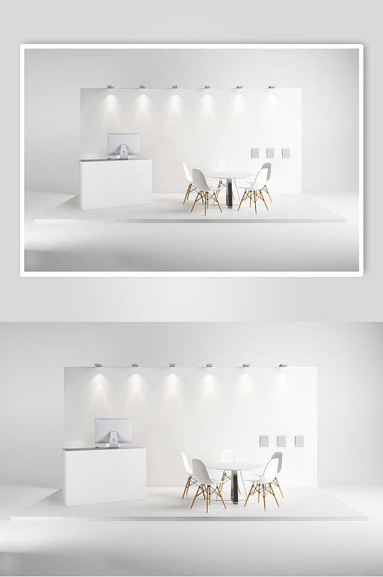 椅子电脑高端洋气企业前台吧台样机-众图网