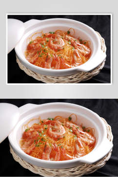 鲜虾粉丝煲食物高清图片