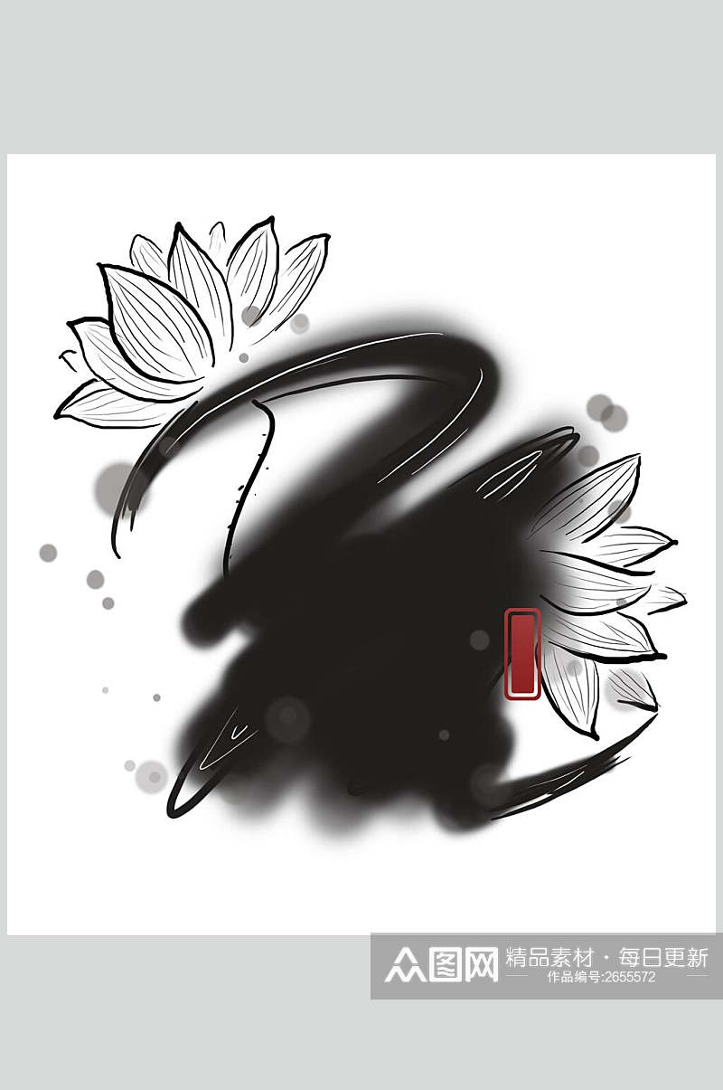 时尚手绘中国风花鸟国画背景素材素材