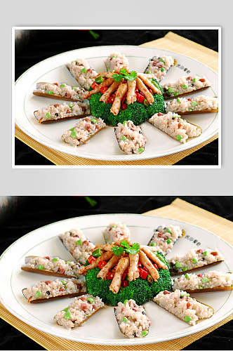 热糯香蒜茸圣子皇食物高清图片