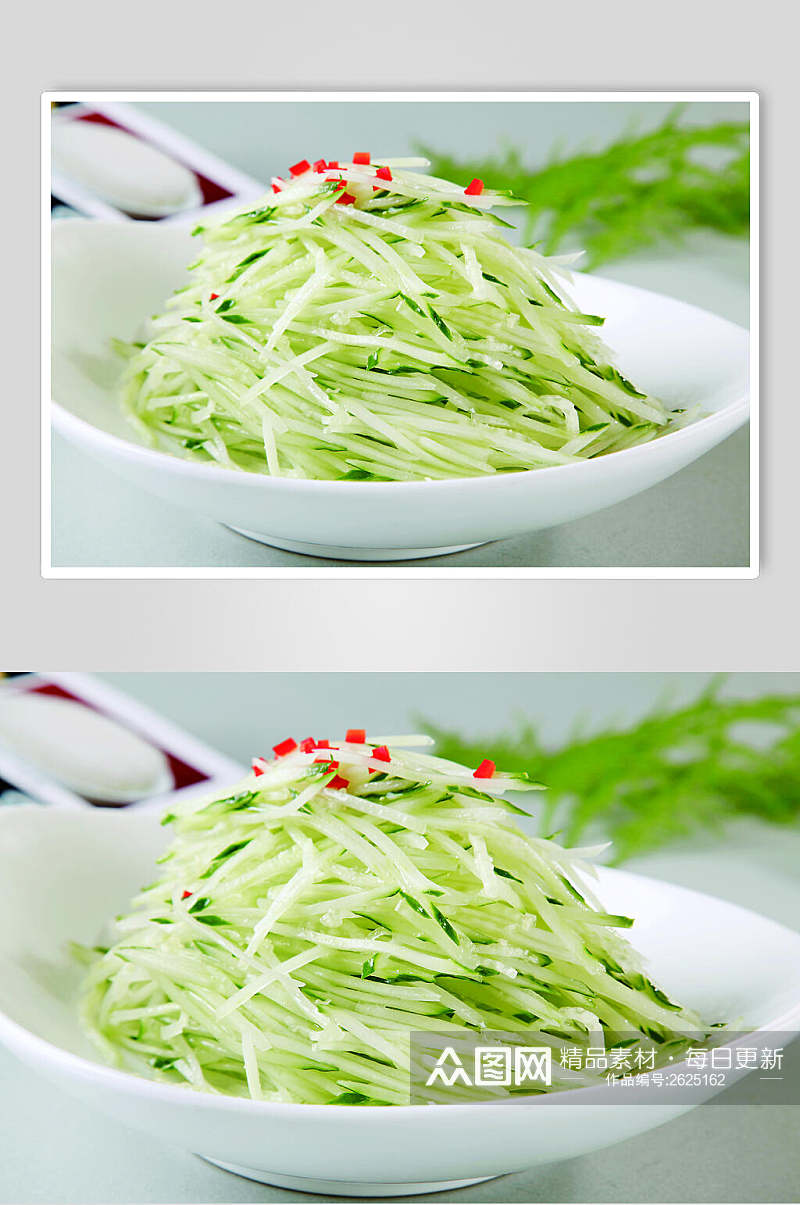 绿色蒜泥乳瓜丝餐饮食品图片素材