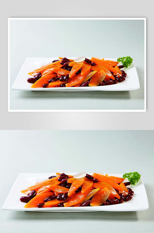 红豆南瓜烩百合食物高清图片