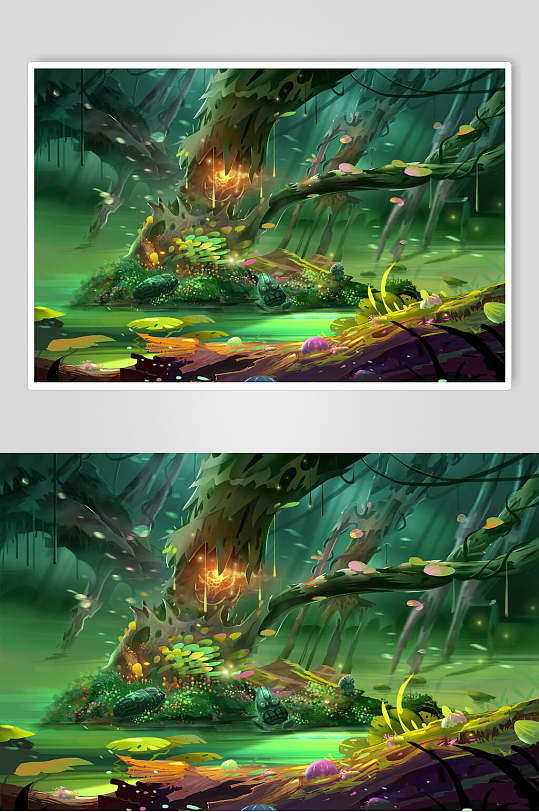 创意动漫迷幻森林图片
