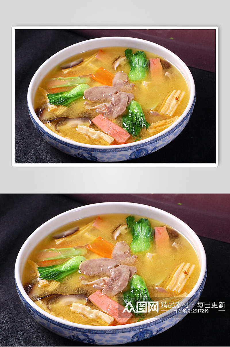 热菜竹荪三鲜食物高清图片素材