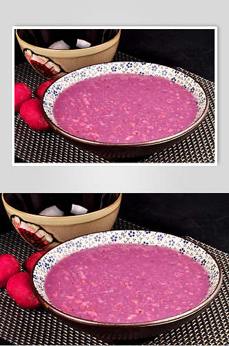 新鲜美味紫薯粥食品摄影图片