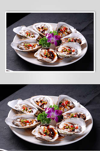 特色海鲜碳烧生蚝餐饮食品图片