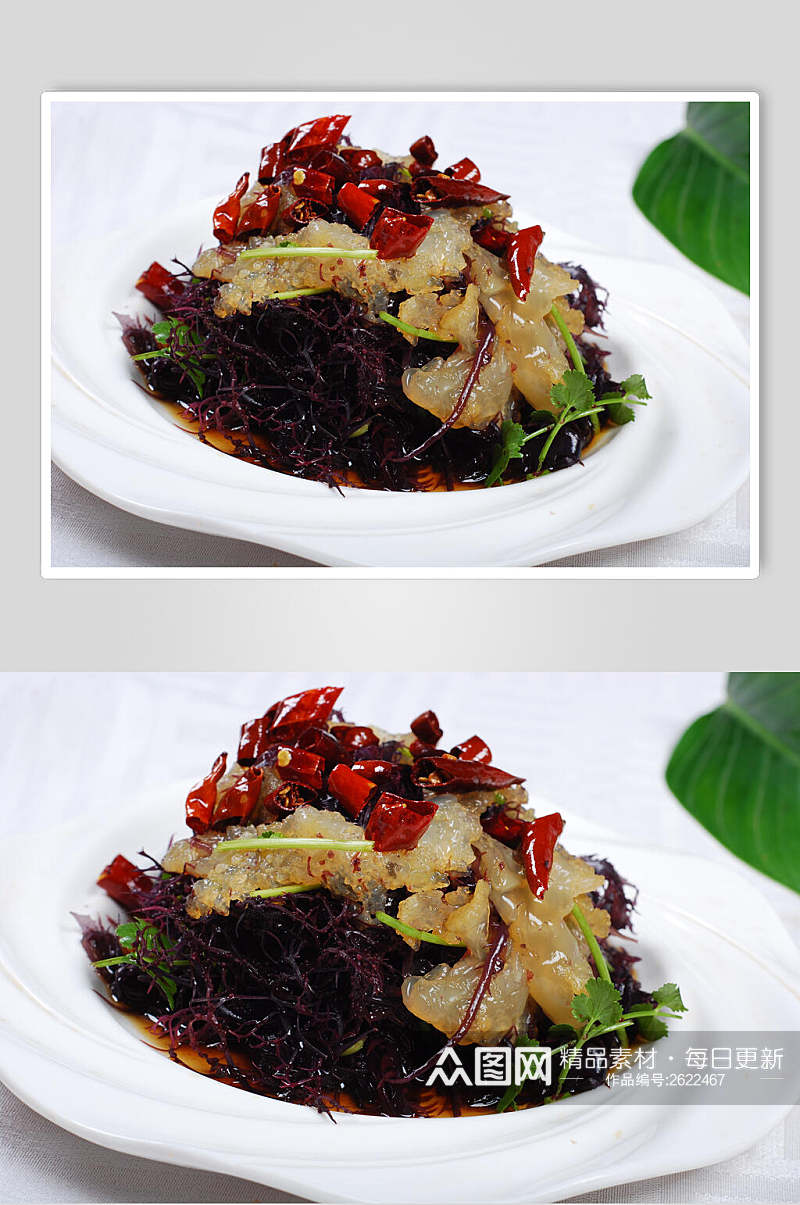 龙须菜蜇头食品摄影图片素材