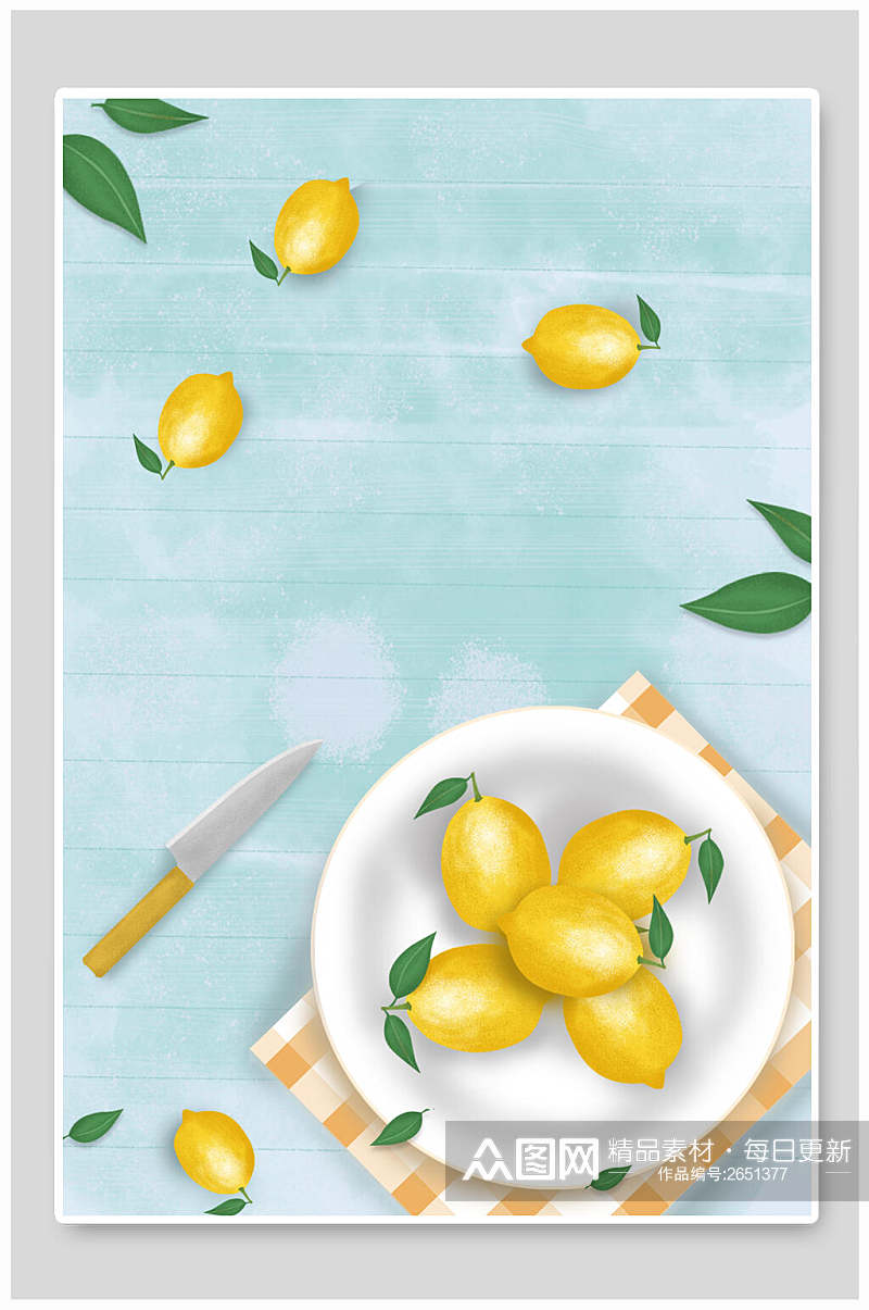 清新夏季柠檬促销海报素材