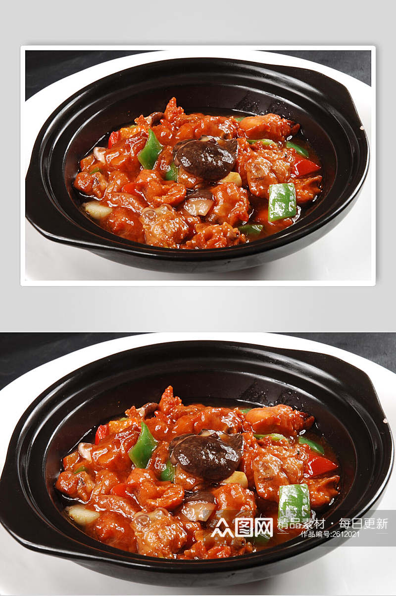 砂煲焗三黄鸡食品高清图片素材