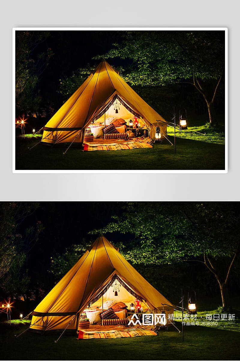 唯美户外露营帐篷高清图片素材