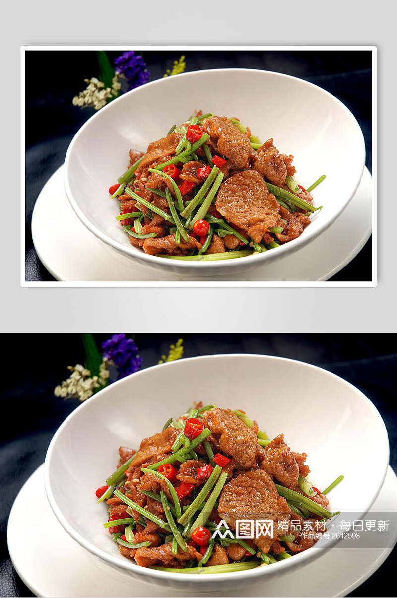 香炒山羊肉食品高清图片素材